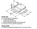 Broan 634m specifications - available from Flashingkings.com