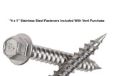 stainless steel fasteners included with wall vent purchase