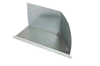 Flashing kings' 45 degree roof to wall Kickout flashing, constructed of heavy gauge galvanized steel and 100% fully soldered seams.