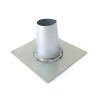 Flashing Kings b-vent roof jack penetration flashing with tapered barrel for flat roof. Comes in galvanized steel with soldered seams and available with cap.